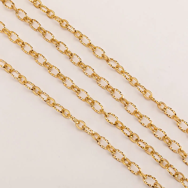 

18k real gold electroplated stainless steel chain twisted chain, As pic