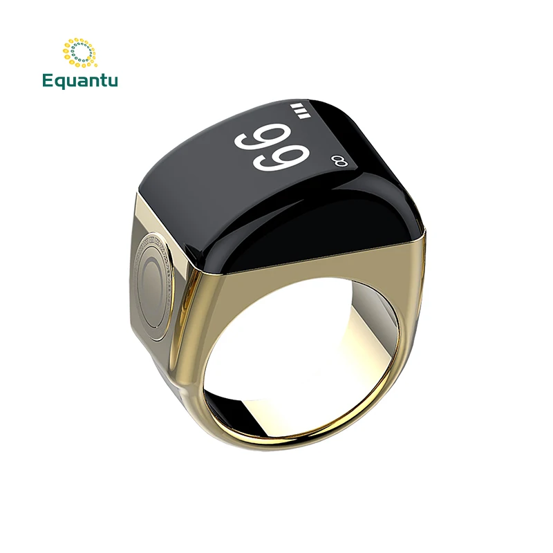 

Equantu 2023 Islamic Gift Bluetooth Waterproof smart tasbih Counter Zinc alloy zikir rings QB702