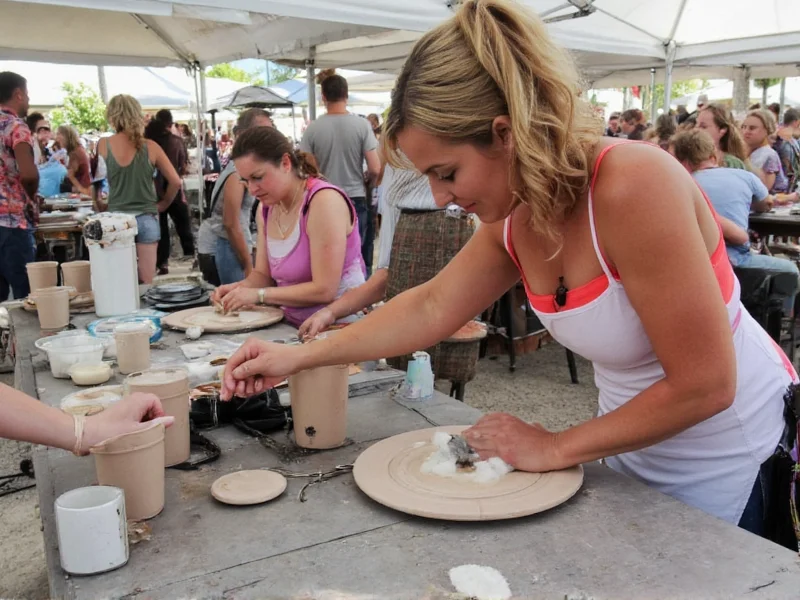 Artisans demonstrating pottery at Coconut Grove festival