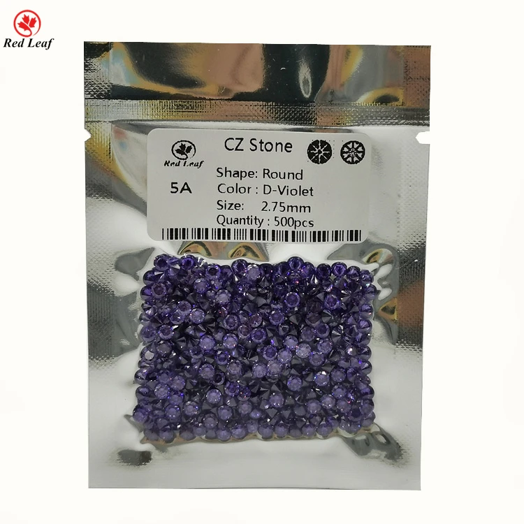 

Wuzhou Factory AAAAA synthetic Small Size Round Shape Dark Violet Cubic Zirconia Stone