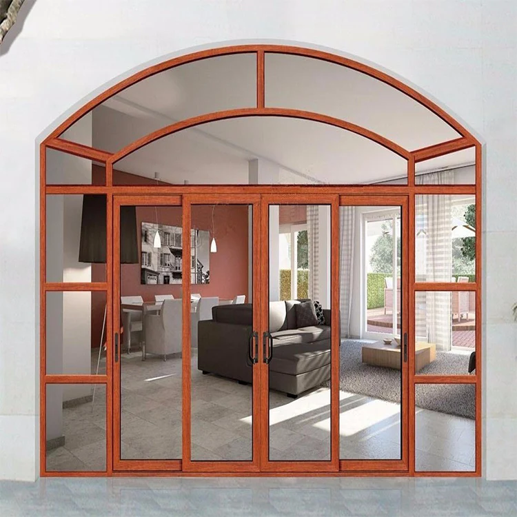 Hs-asd02 96 X 80 Aluminum Panel Glass Arch Sliding Door - Buy Arch