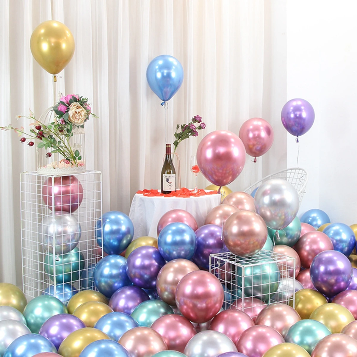 

12inch 2.8g metallic latex balloon pearl colorful helium ballon party decoration balloons chrome balloons