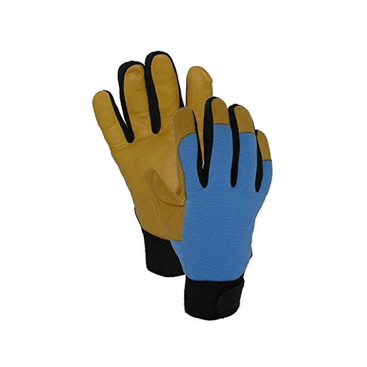 

Artificial leather palm safety fingertip touch screen medium impact work For extra protection, Yellow green black blue