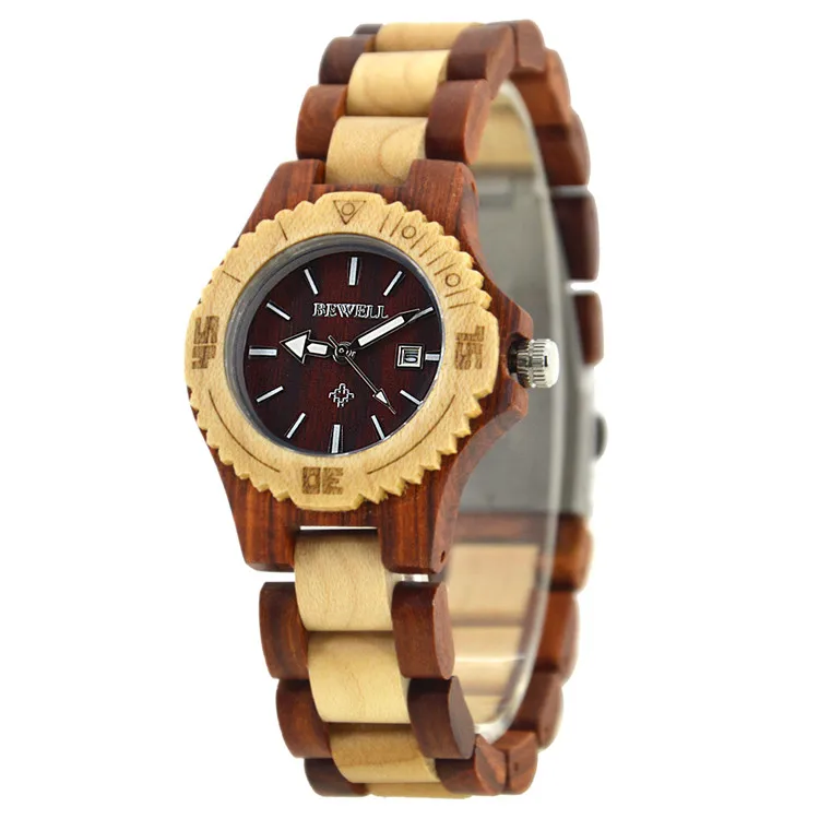 

The Eco-Friendly bicolor expensive bewell wooden watches, Natural bicolor