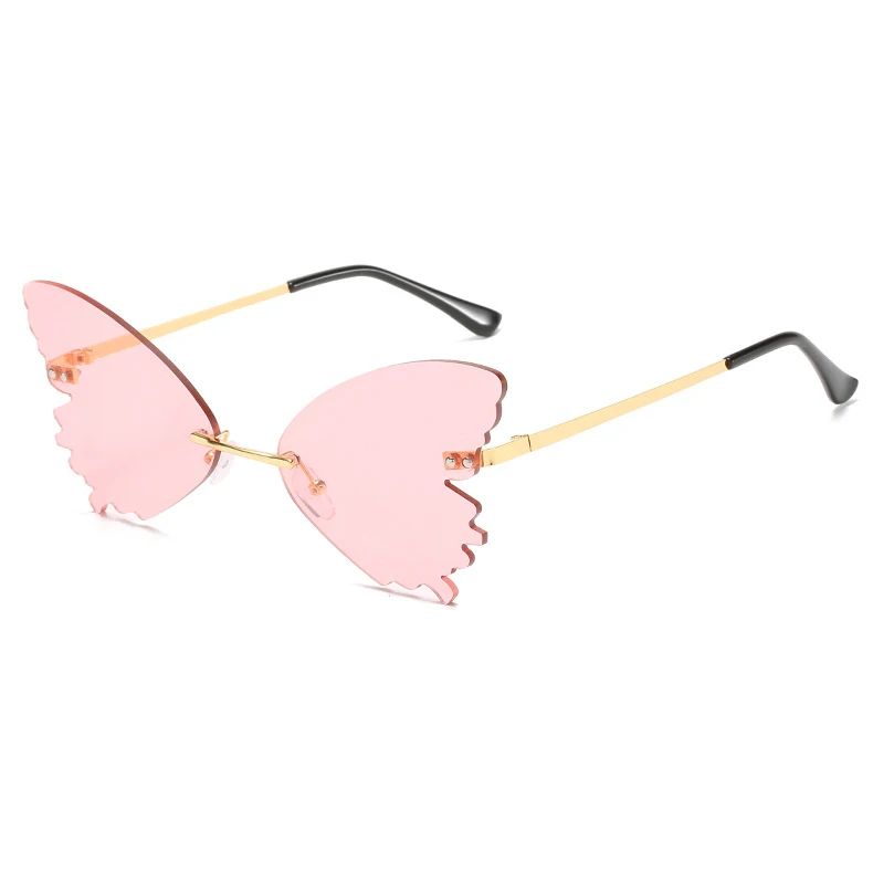 

SPUKA Rimless Butterfly Shades Fashion Party Women Men Sunglasses, Picture shows