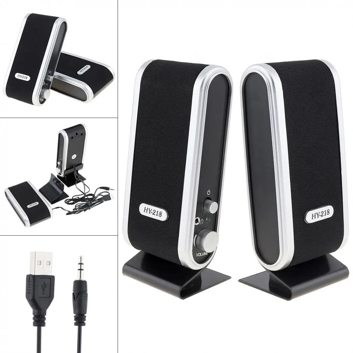 

Original HY-218 USB Multimedia Portable Speaker For Laptop PC Computer Speaker Black