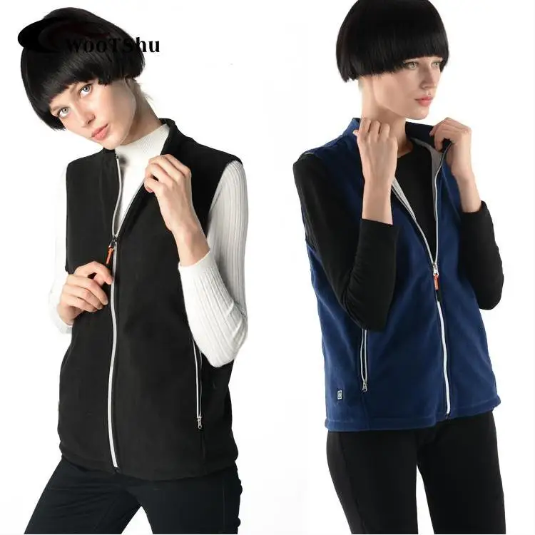 

Smart Heating Cotton Vest USB Infrared Electric Heating Vest Women Outdoor Flexible Thermal Warm Jacket, Black or customized color