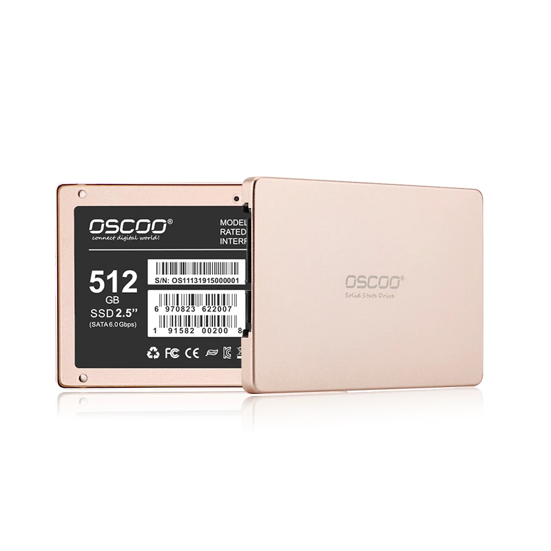 

OSCOO Disco Duro SSD 500GB Hard Disk 512GB Original MLC NAND Flash Solid State Drives for Desktop Computer Second Hand Laptop, Gold ,black,blue