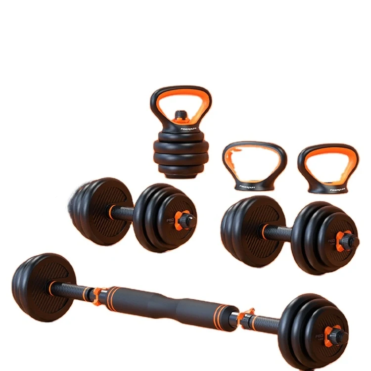 

In Stock 6 in 1 Kettlebell Dumbbell Barbell Set Dumbles Weight Lifting Dumbbells Adjustable Kettlebell, Black