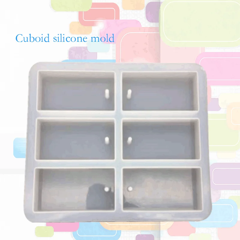 

Elated diy crystal drop glue mold cuboid with hole mirror handmade wax piece handmade soap pendant rectangular, White