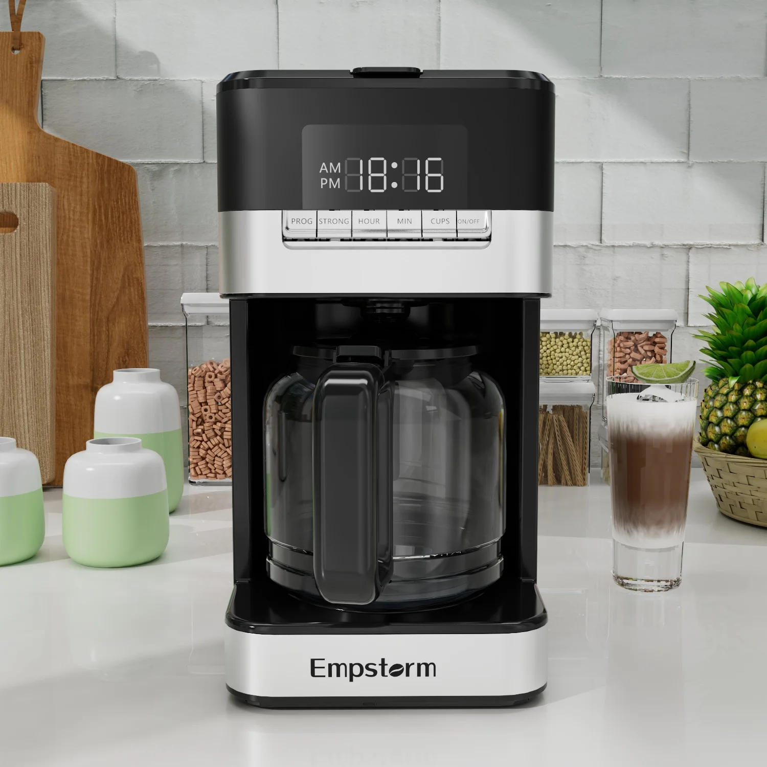 

Empstorm Home Appliances 1.8L Water Tank Capacity Drip Coffee Maker 1000W Filter Coffee Maker