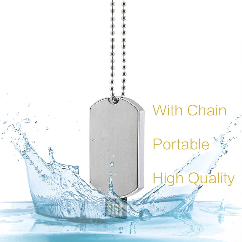 

Promotion Gifts Metal Dog Tag Usb Pen Drive Dog Flash Drive 4GB 8GB Dog Pendrive With Necklace
