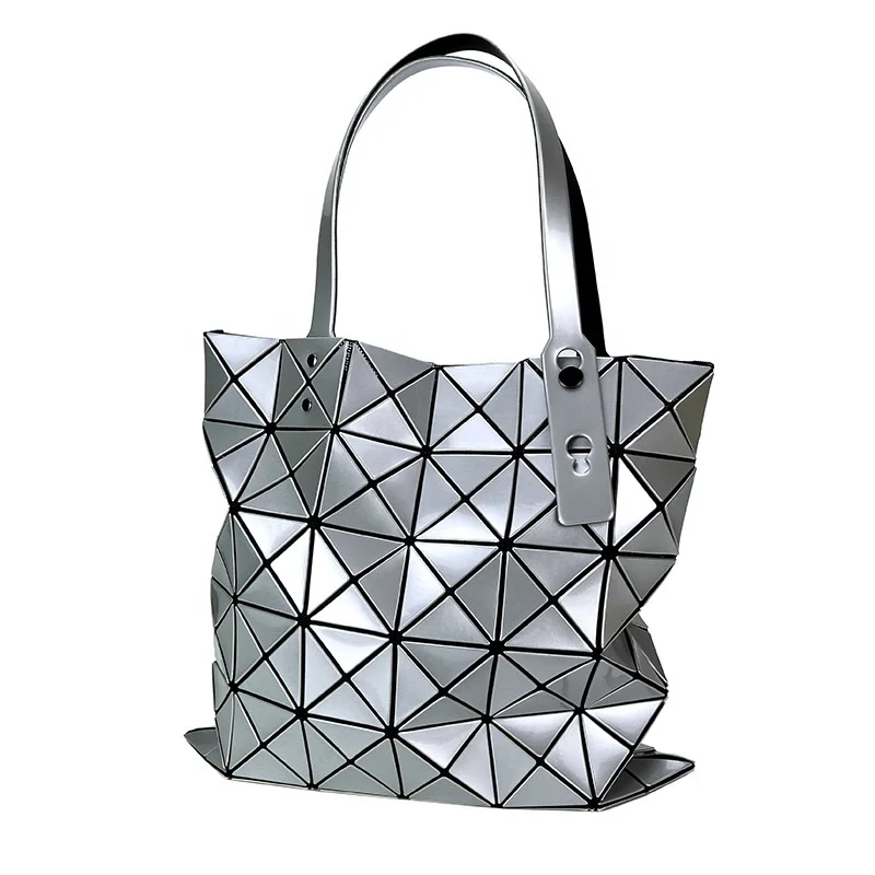 

leather pu reflective geometric travel 6 cell handbag holographic bag, 5colors