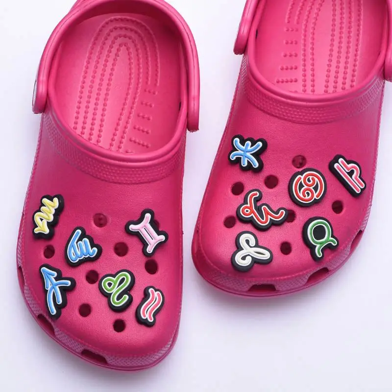 

2021 Wholesale Cheap zodiac sign pvc croc jibz charm for shoes, Customized