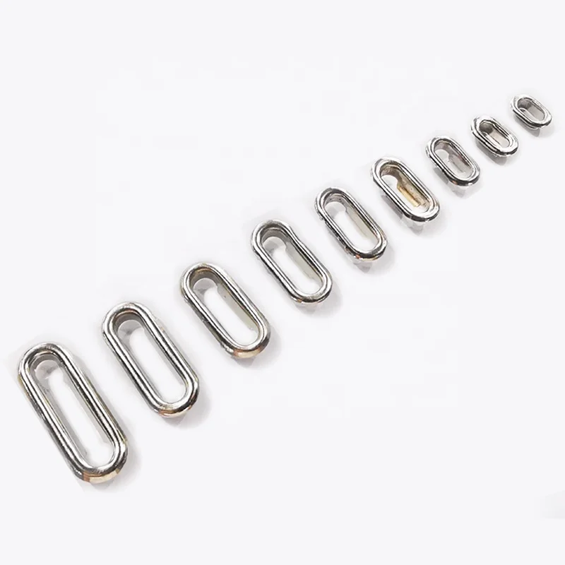 

8mm Free Sample Shoe Eyelet New Design Stainless Oval Brass Eyelets For Bag 30mm Wholesale Factory Price Oval Eyelet