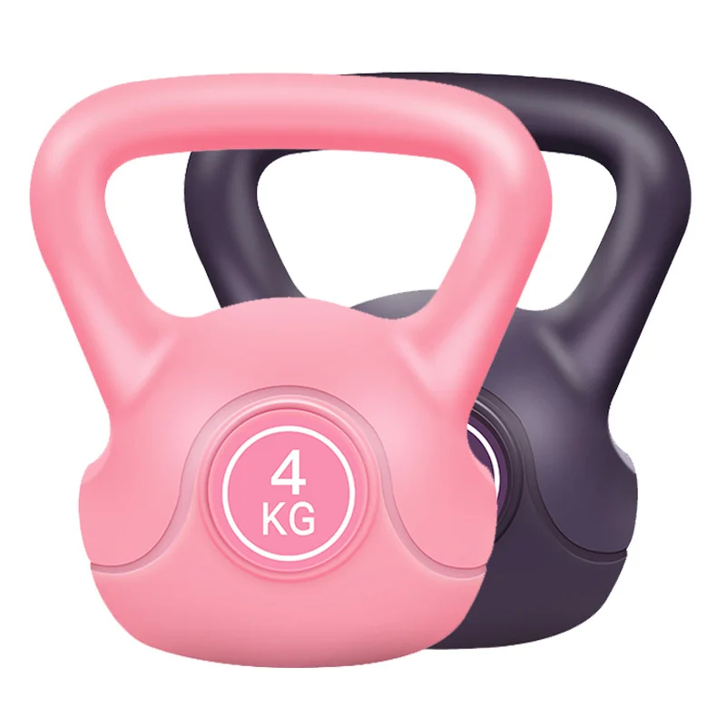 Multi-color Cute Kettlebell Cast Iron Cement Kettle Bell Vinyl Rubber 2 4 6 8KG Kettlebell Dumbbell Barbell