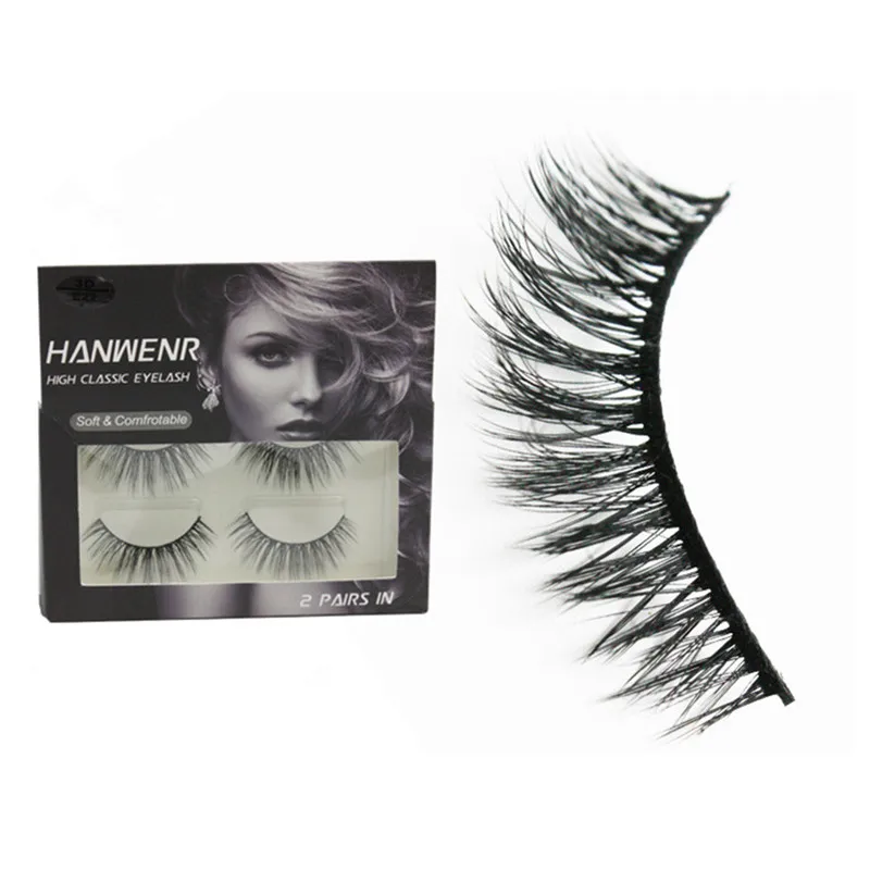 

False 28 mm Mink Eyelashes 3D Fiber Reusable Lashes Extension 2 Pairs 3DE21-3DE28