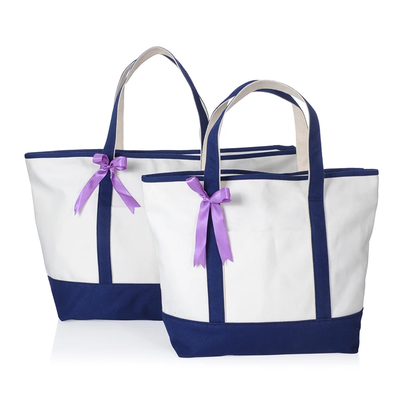 

Ready to Ship plus size shopping bag bow decoration one-shoulder designer handbag tote canvas bag