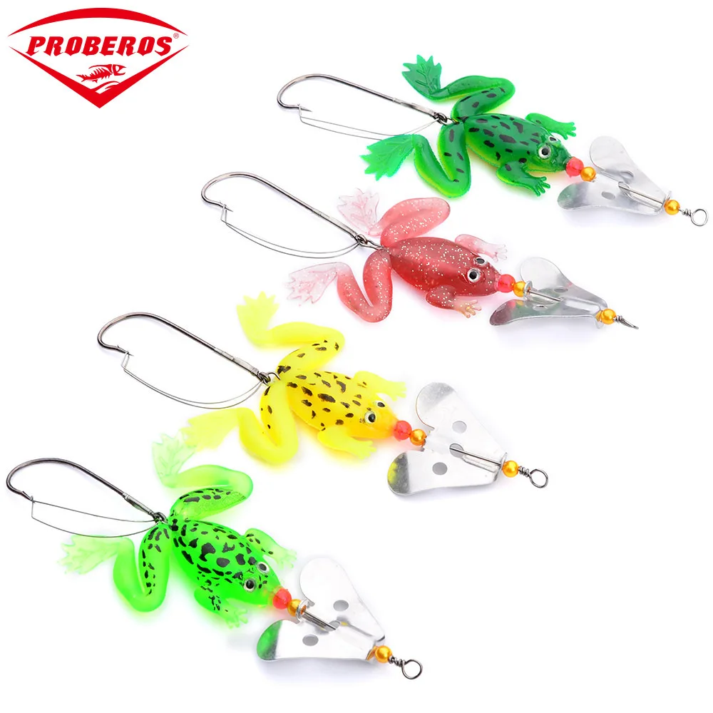 

90mm/6g Rubber Soft Frog bait Fishing Lure Top-water Wobbler spinnerbait Fishing Tackle Isca Artificial Silicone Jig Bass Bait