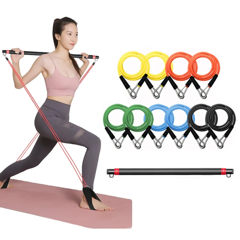 

Fitness Elastic Resistance Bands Strength Pull Rope Yoga Pilates Band Set Home Gym Workout Exercise Training Equipment