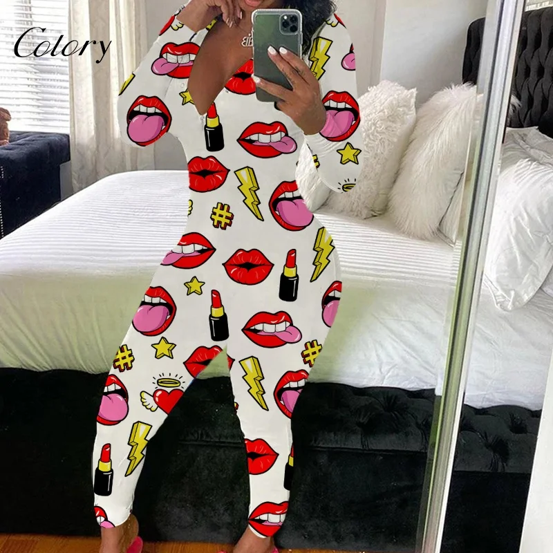 

Colory New Arrival Heart Onesie Long Sleeve Comfortable Woman Valentines Day Onesie Pajamas 2021, Customized color