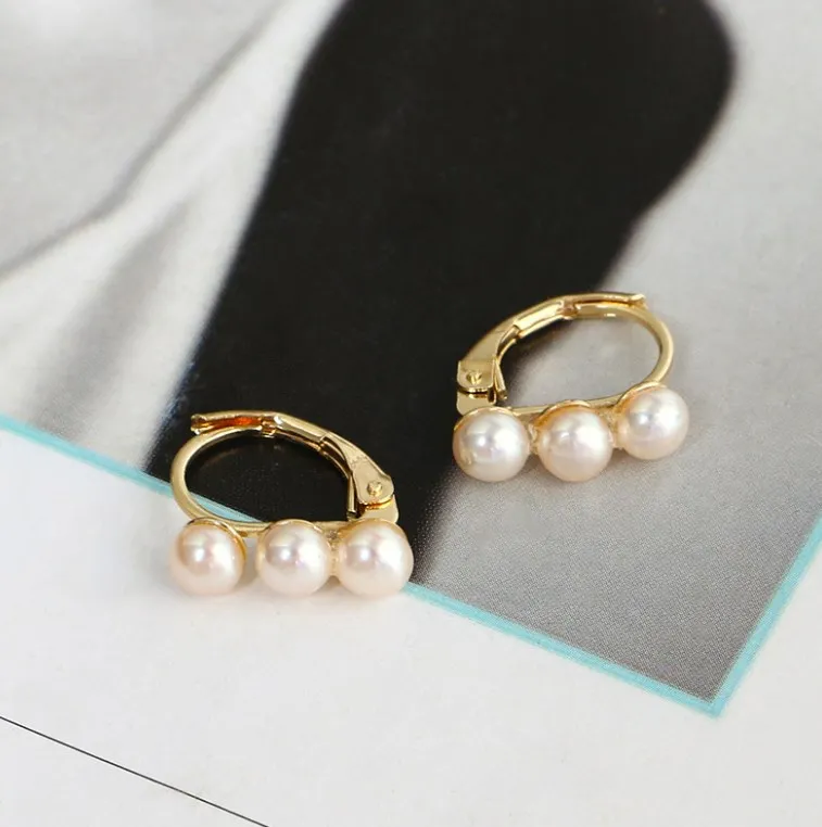 

14K gold-filled color-preserving freshwater pearl earrings,custom hoop earrings