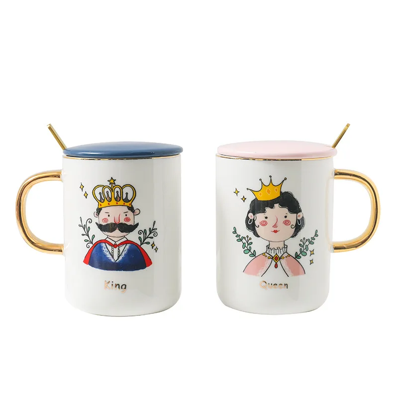 

Valentine's Day Ceramic Coffee Mug Souvenir Gift Couple Mugs, Pink, blue