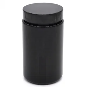 200g UV Black Dark Ultra Violet Stash Jar for Herb 200ml UV Glass Jar Smell Proof Air Tight Ultraviolet Storage Glass Jar