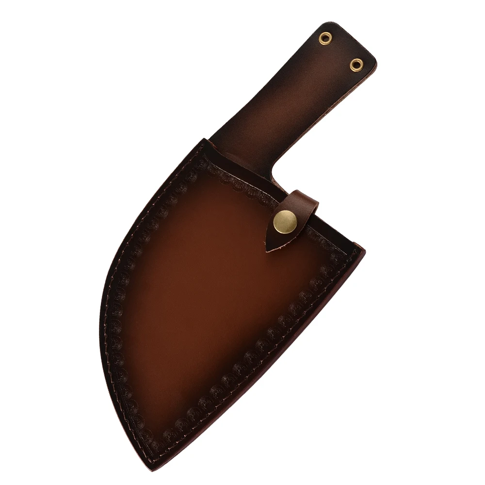 

2019 New Design Outdoor Camping Handmade Forged Knives Pouch Cover Butcher Knife Sheath for Slaughter Broad Cleaver, Brown