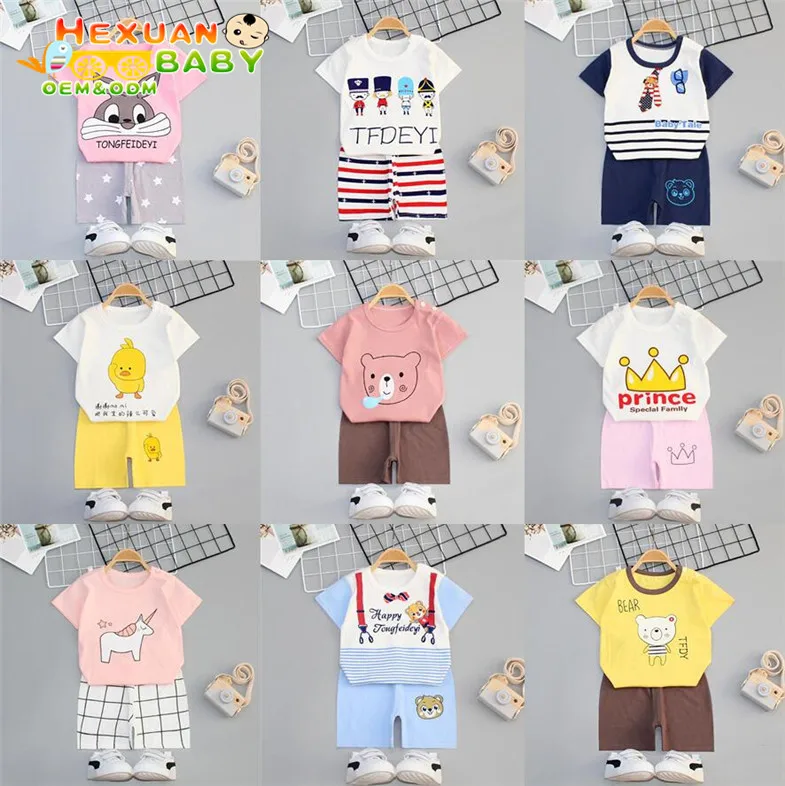 

Summer children's t-shirts shorts sets boy girl baby clothing sets wholesale kids clothes newborn clothes set, Picture shows