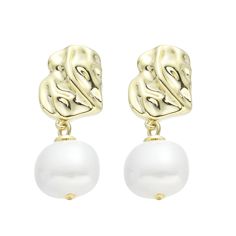 

2022 new design 14 gold plated jewelry pearl earrings for women, Gold color