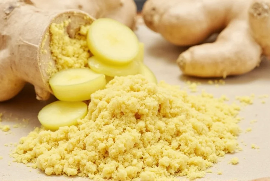 Fresh ginger slices arranged on baking sheet for drying process
