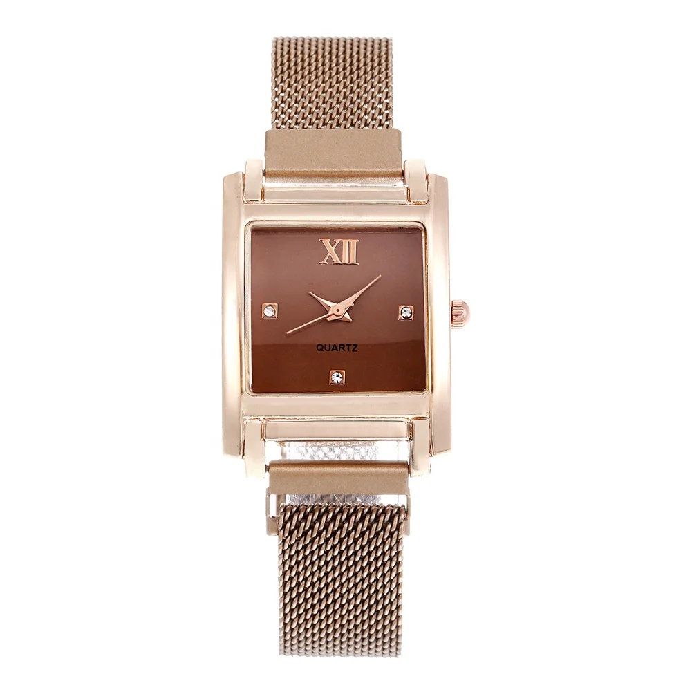 

Fashion Brand Women Milanese strap magnet Watch Elegant Diamond Ladies Wrist Watch For Montre Femme Female Clock Relogio Mujer, As picture