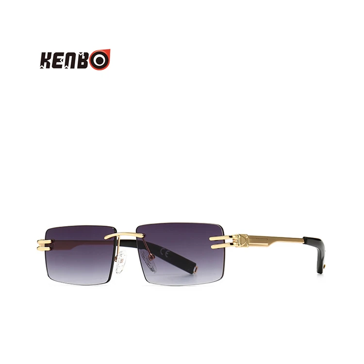 

Kenbo Eyewear 2021 Vintage rectangle Sunglasses Retro Small Square Rimless Sunglasses For Men and Women