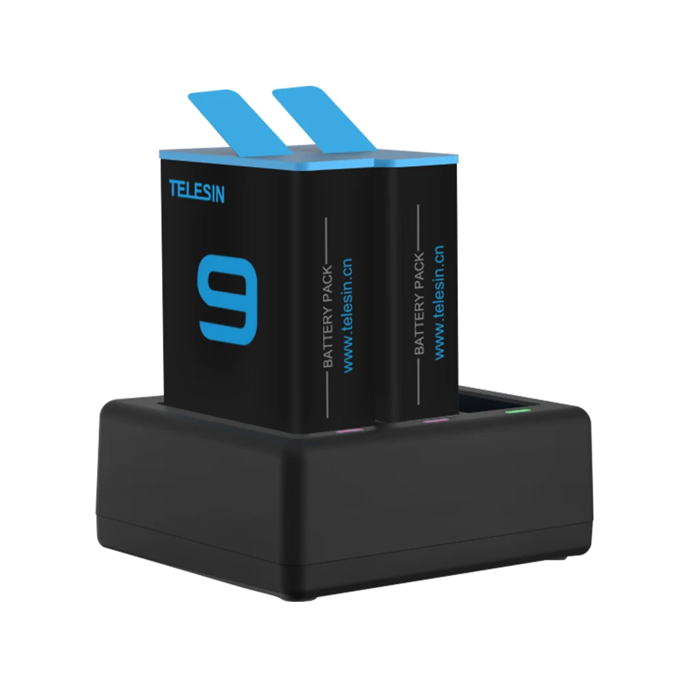 

Telesin 3-Channel Battery Charger with two pcs GoPro 9 Battery Kit Set for GoPro Hero 9 Black Camera