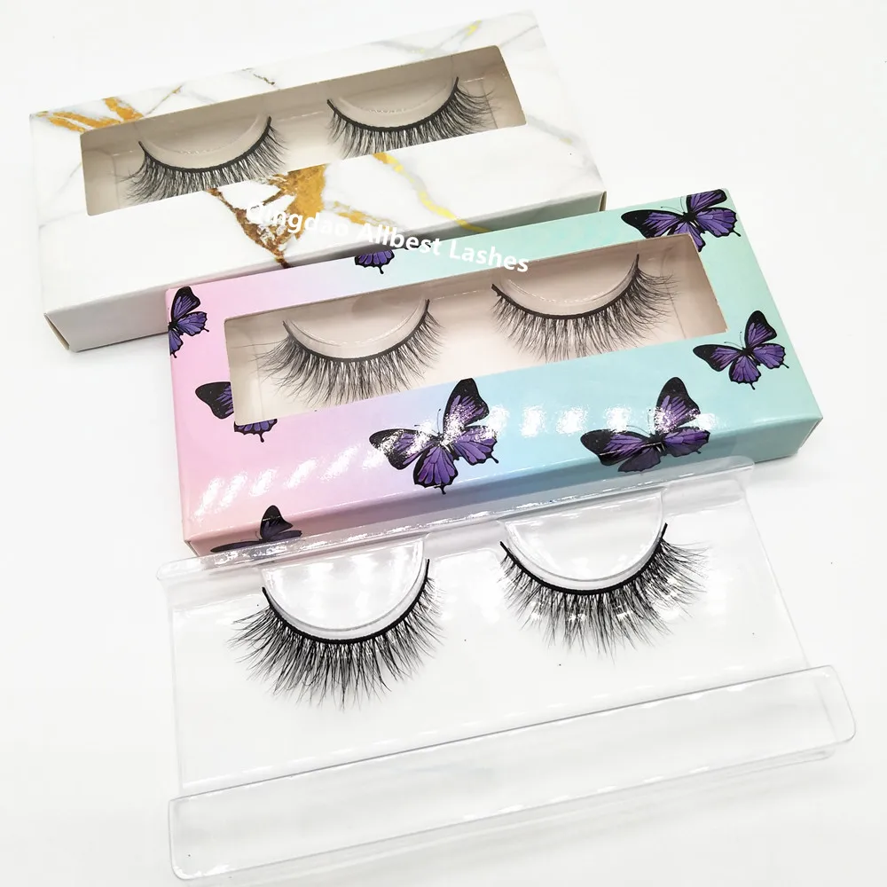 

D662 D665 False Lash Packaging Box No Logo Short Natural Lashes 3D