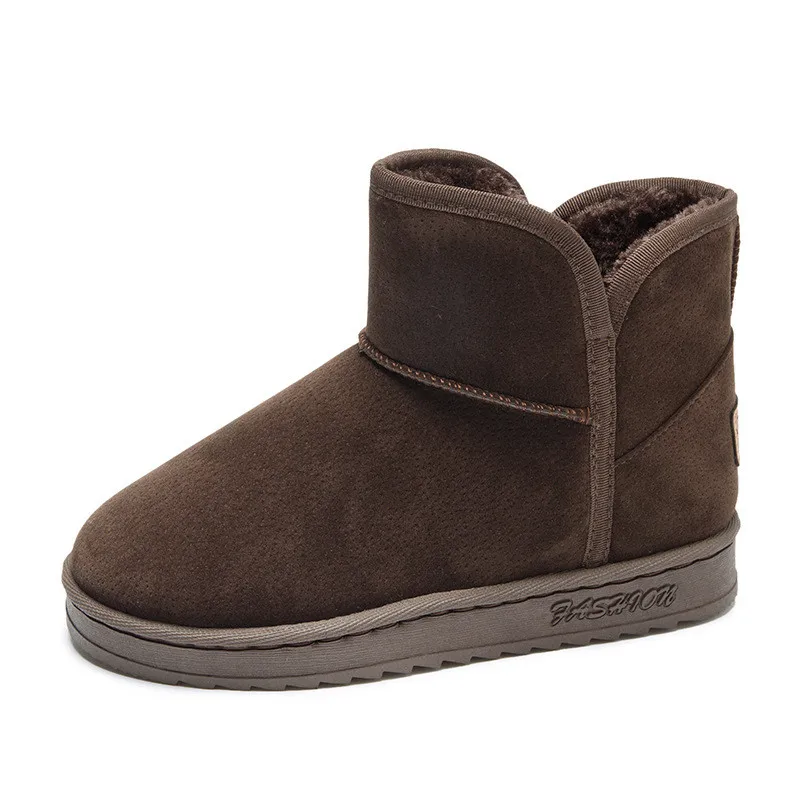 

Fashion Winter Flat Bottom Anti-skiing Women Warm Velvet Thick Cotton Waterproof Warm Shoes Boots, As the picture display