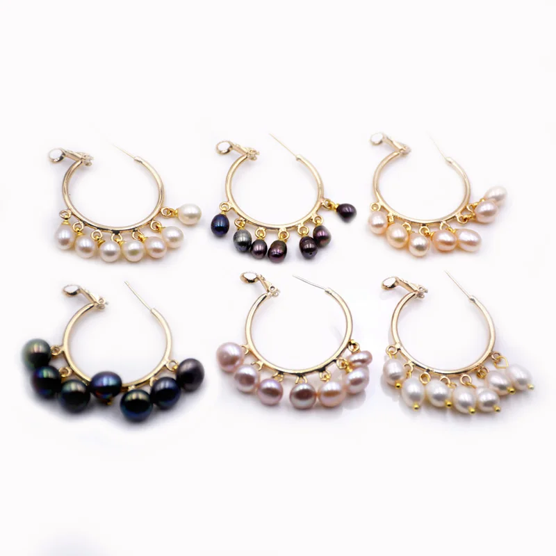 

Competitive Price Designer Women Korean Jewellery Bohemian Earrings Pearl Drop Dangle Big Hoop Earrings Fashion Girl Jewelry, Gold