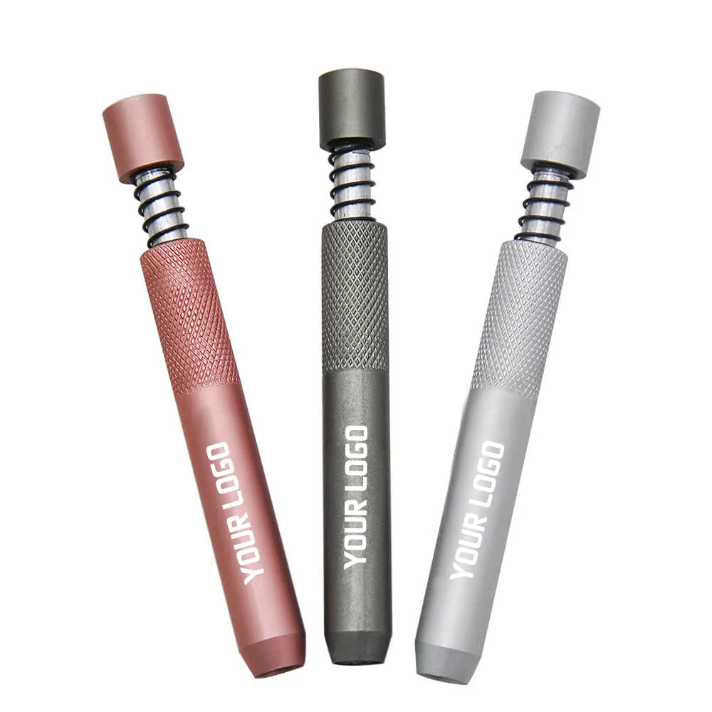 

Self Cleaning Metal One Hitter Pipe Dugout One Hitter Bat Tube Spring Loaded Smoking Pipe Accessories Wholesale, Grey/pink/silver