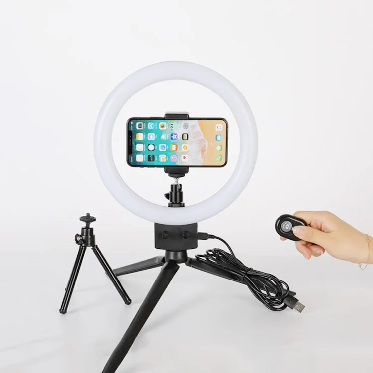 

MASSA 360 Degree Cell Phone Holder Stand 10 inch Led Selfie Ring Light For Live Stream, White