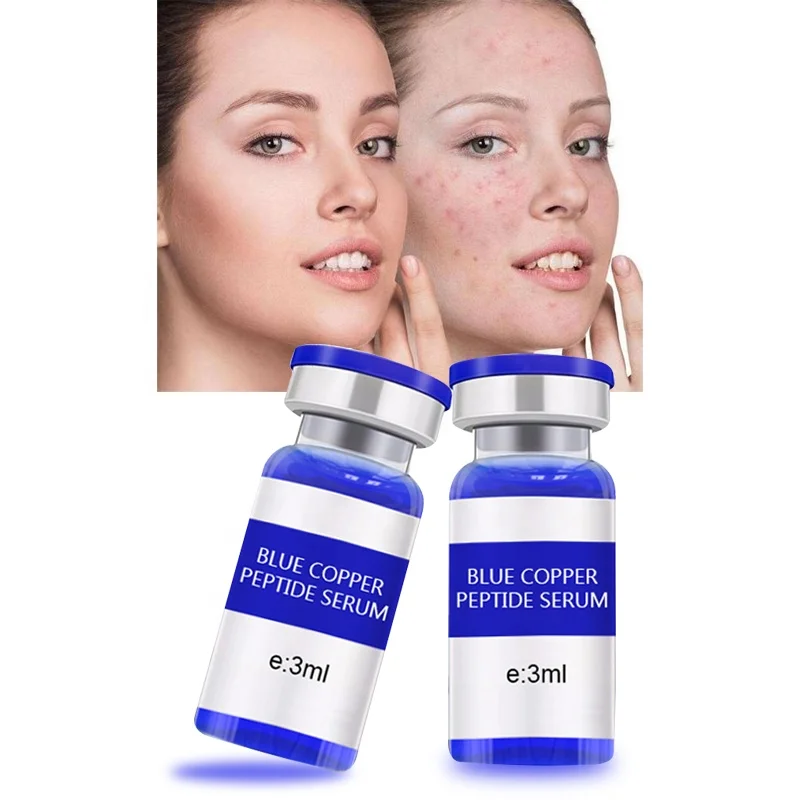 

New Arrival Firming Skin Care Anti-Aging Anti-Wrinkle 3ml Vial Copper Peptide Tripeptide Ghk-cu Serum Blue Copper Peptide Powder