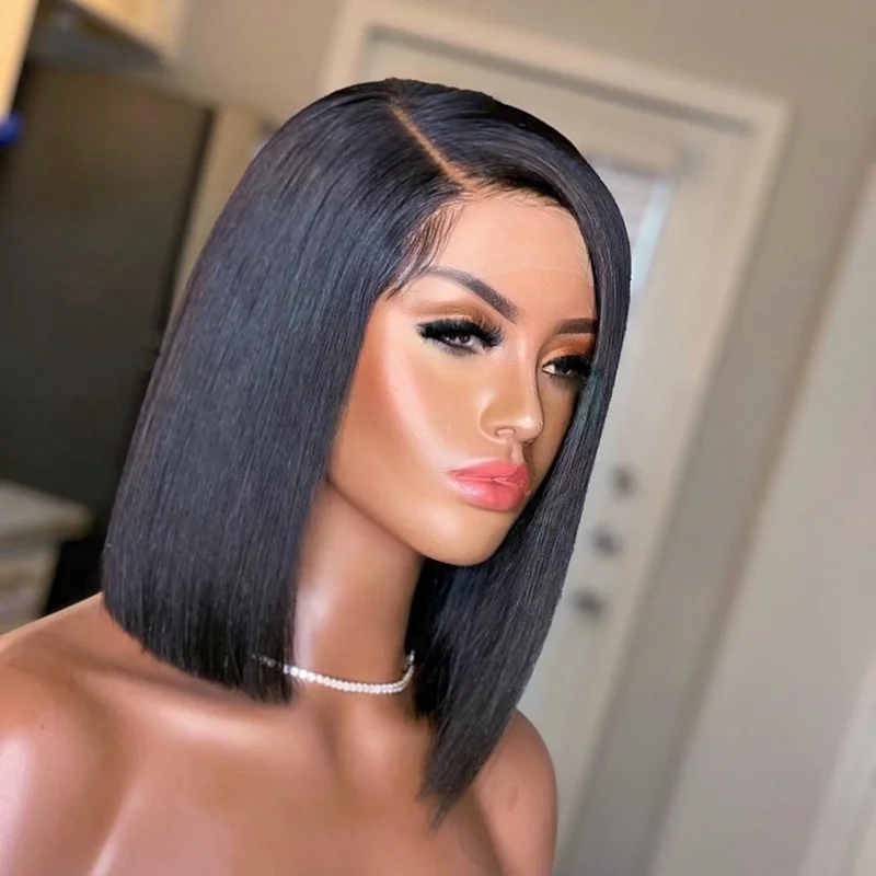 

Pre Plucked Hairline Brown Bob Lace Front Wig With Baby Hair