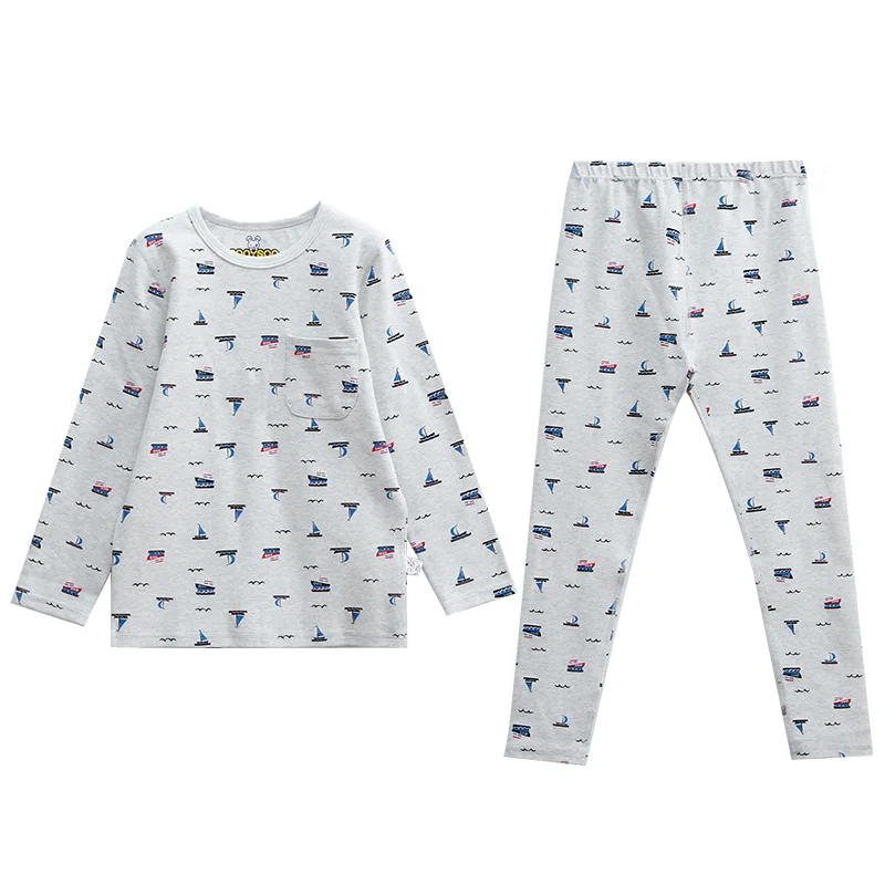 

Factory Supply Customize Cartoon Teen Long Sleeve Knitted Wholesale Plain Kids Cartoon Pajamas Sets