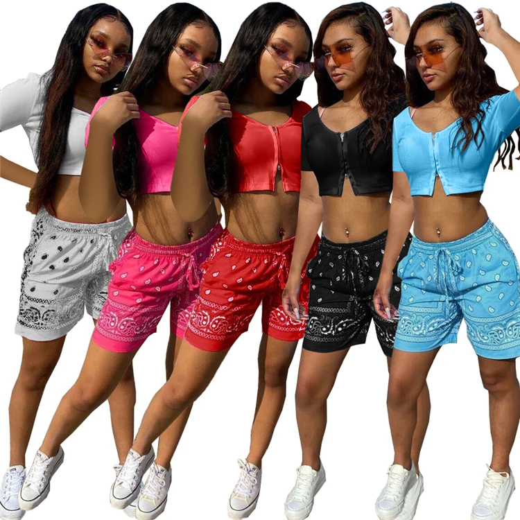 

Wholesale Sexy Ladies Colthing Crop Top Workout Beach Wear Summer Women 2 Piece Sets, Picture