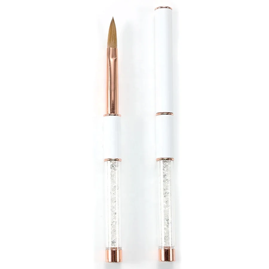 

Aokitec Rose Gold Rhinestones Metal Crystal Pen Kolinsky Sable Acrylic Nail Brush