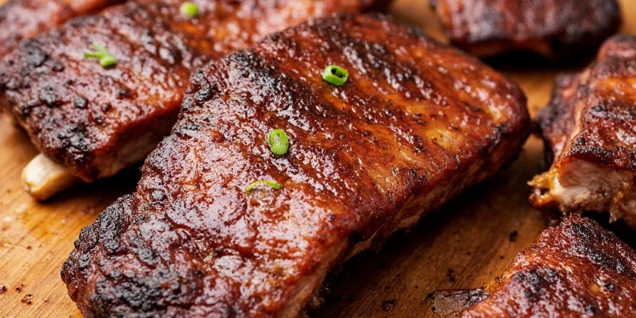 Grill master mopping beef ribs on a smoker