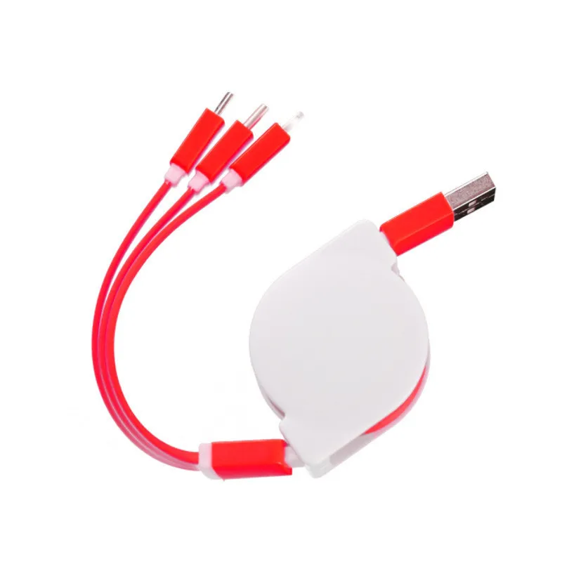 

New gift 3in1 Micro Lightning Type-c Charging Cable, 5colors