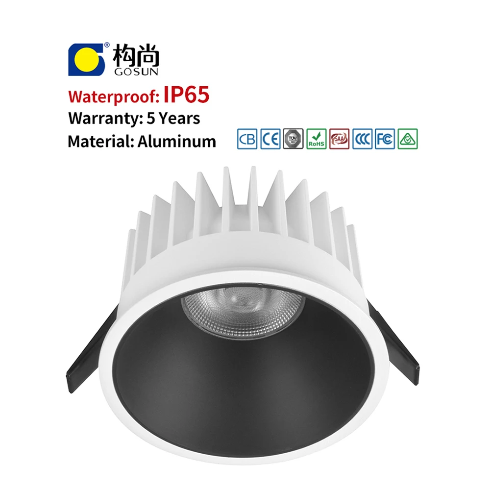 

competitive price flicker free customized 5 inch 20W UGR<19 led cob dimmable light recessed downlight