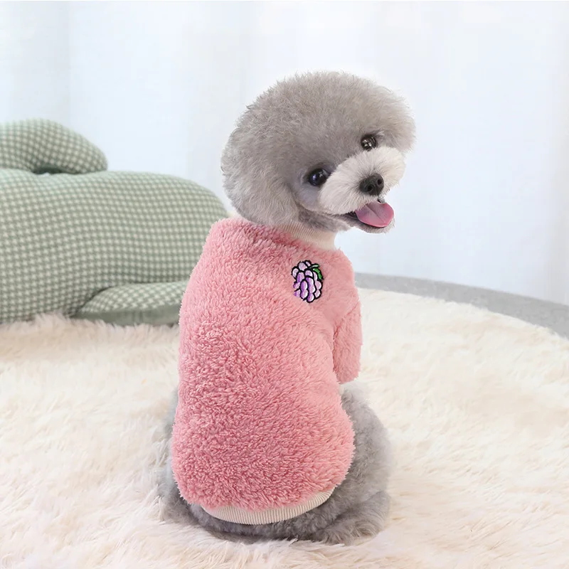 

Cute Teddy Wool Cat Pet Clothes Printing Pattern Fashions Warm Pet Dog Sweatshirt Clothes Winter For Puppy