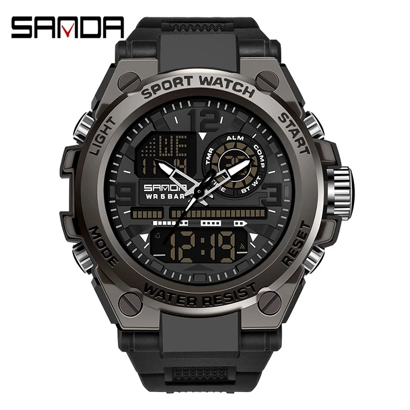 

SANDA 6024 2021 Top Brand Men's Watches 5ATM Waterproof Sport Military Wristwatch Quartz Watch for Men Clock Relogio Masculino